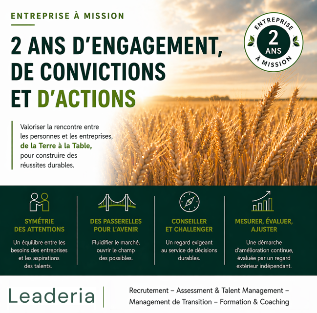 leaderia visuel 2 ans entreprise à mission